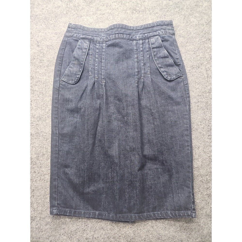 Level 99 Denim Skirt Womens 29 Inch Waist  Mid-Length Dark Wash